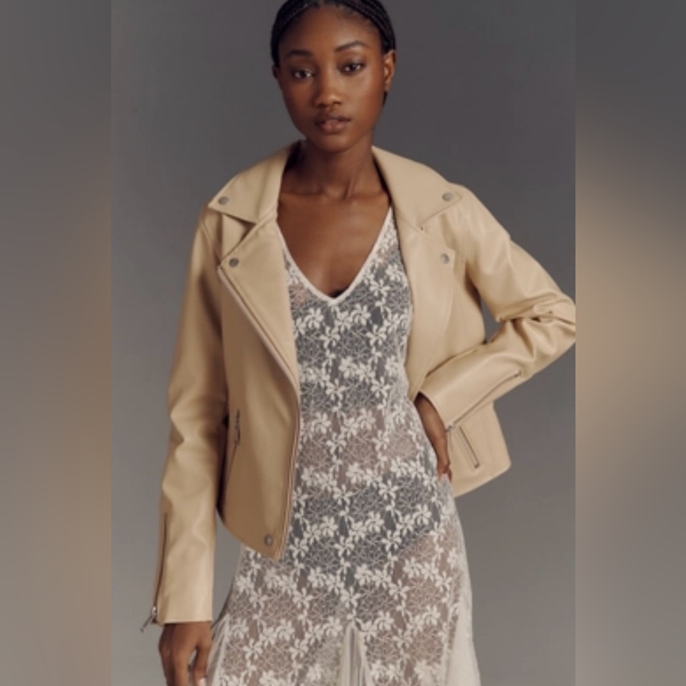 Anthropologie Saige Faux Leather Moto NWOT SZ XL